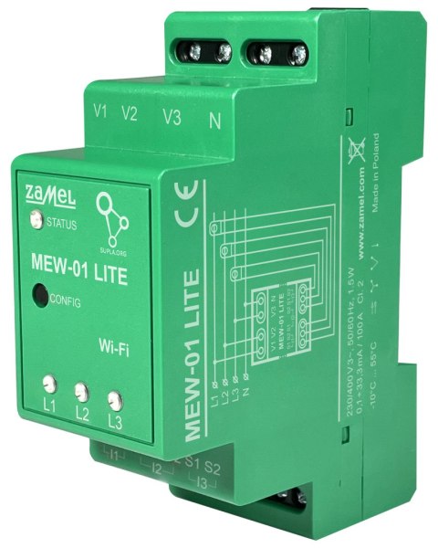 MONITOR ENERGII ELEKTRYCZNEJ MEW-01/LITE SUPLA TRÓJFAZOWY ZAMEL MONITOR ENERGII ELEKTRYCZNEJ MEW-01/LITE SUPLA TRÓJFAZOWY ZAMEL