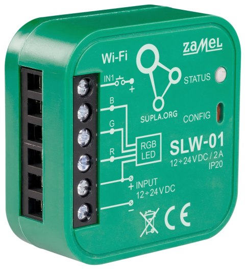 INTELIGENTNY STEROWNIK OŚWIETLENIA LED SLW-01 Wi-Fi, SUPLA 12 ... 24 V DC ZAMEL INTELIGENTNY STEROWNIK OŚWIETLENIA LED SLW-01 Wi-Fi, SUPLA 12 ... 24 V DC ZAMEL