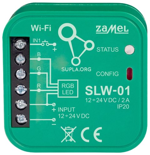 INTELIGENTNY STEROWNIK OŚWIETLENIA LED SLW-01 Wi-Fi, SUPLA 12 ... 24 V DC ZAMEL INTELIGENTNY STEROWNIK OŚWIETLENIA LED SLW-01 Wi-Fi, SUPLA 12 ... 24 V DC ZAMEL