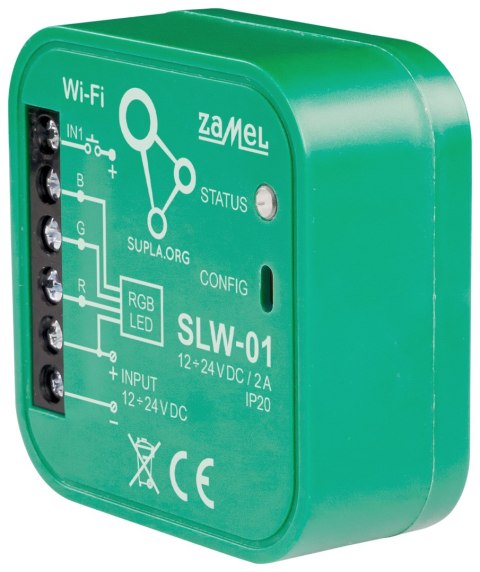 INTELIGENTNY STEROWNIK OŚWIETLENIA LED SLW-01 Wi-Fi, SUPLA 12 ... 24 V DC ZAMEL INTELIGENTNY STEROWNIK OŚWIETLENIA LED SLW-01 Wi-Fi, SUPLA 12 ... 24 V DC ZAMEL