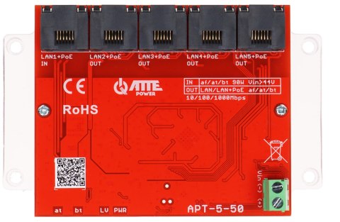SWITCH POE / EXTENDER APT-5-50 5-PORTOWY ATTE SWITCH POE / EXTENDER APT-5-50 5-PORTOWY ATTE