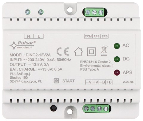 ZASILACZ BUFOROWY IMPULSOWY DING2-12V2A PULSAR ZASILACZ BUFOROWY IMPULSOWY DING2-12V2A PULSAR