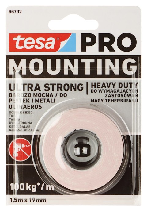 DWUSTRONNA TAŚMA MONTAŻOWA MOUNTING-PRO/ULTRA-STRONG/1.5X19 TESA DWUSTRONNA TAŚMA MONTAŻOWA MOUNTING-PRO/ULTRA-STRONG/1.5X19 TESA