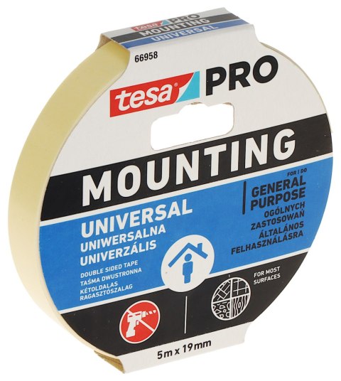 DWUSTRONNA TAŚMA MONTAŻOWA MOUNTING-PRO/UNIVERSAL/5X19 TESA DWUSTRONNA TAŚMA MONTAŻOWA MOUNTING-PRO/UNIVERSAL/5X19 TESA