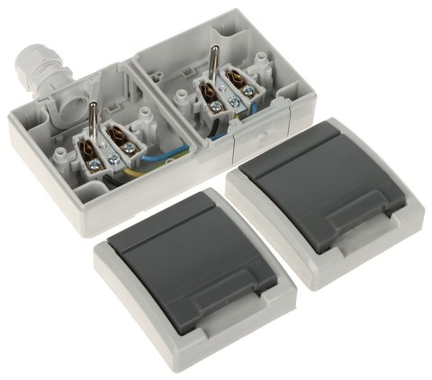 GNIAZDO NATYNKOWE PODWÓJNE AQUANT-G2/V1/EPN 230 V AC 16 A IP65 Elektro-Plast GNIAZDO NATYNKOWE PODWÓJNE AQUANT-G2/V1/EPN 230 V AC 16 A IP65 Elektro-Plast