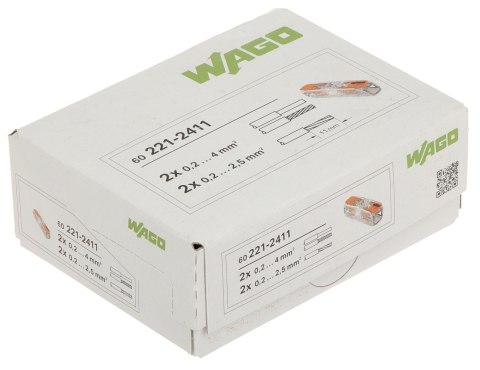 PRZELOTOWA KOSTKA ELEKTRYCZNA WAGO-221-2411*P60 PRZELOTOWA KOSTKA ELEKTRYCZNA WAGO-221-2411*P60