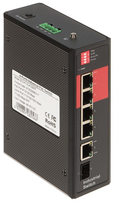 SWITCH PRZEMYSŁOWY POE GTX-P1-5-41GSFP 4-PORTOWY SFP SWITCH PRZEMYSŁOWY POE GTX-P1-5-41GSFP 4-PORTOWY SFP