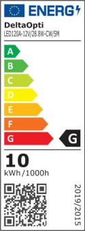 TAŚMA LED LED120A-12V/28.8W-CW/5M 5 m - 6000 K