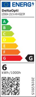 TAŚMA LED LED60A-12V/14.4W-RGB/5M 5 m