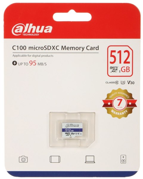 KARTA PAMIĘCI TF-C100/512GB microSD UHS-I, SDXC 512 GB DAHUA KARTA PAMIĘCI TF-C100/512GB microSD UHS-I, SDXC 512 GB DAHUA