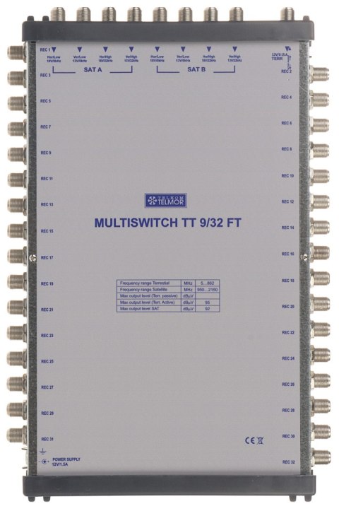 MULTISWITCH TT-9/32-FT 9 WEJŚĆ / 32 WYJŚCIA TELMOR MULTISWITCH TT-9/32-FT 9 WEJŚĆ / 32 WYJŚCIA TELMOR