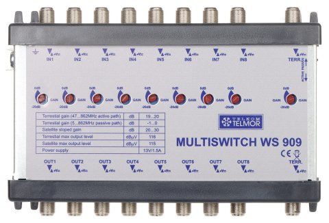 WZMACNIACZ MAGISTRALI MULTISWITCHOWEJ WS-909 9 WEJŚĆ / 9 WYJŚĆ TELMOR WZMACNIACZ MAGISTRALI MULTISWITCHOWEJ WS-909 9 WEJŚĆ / 9 WYJŚĆ TELMOR