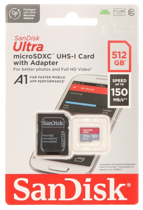 KARTA PAMIĘCI SD-MICRO-10/512-SANDISK microSD UHS-I, SDXC 512 GB SANDISK KARTA PAMIĘCI SD-MICRO-10/512-SANDISK microSD UHS-I, SDXC 512 GB SANDISK