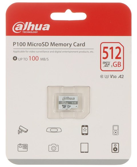 KARTA PAMIĘCI TF-P100/512GB microSD UHS-I, SDXC 512 GB DAHUA KARTA PAMIĘCI TF-P100/512GB microSD UHS-I, SDXC 512 GB DAHUA