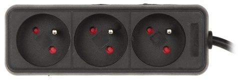 LISTWA ZASILAJĄCA PR-3M-3G/B (3 GNIAZDA) 2.8 m LISTWA ZASILAJĄCA PR-3M-3G/B (3 GNIAZDA) 2.8 m