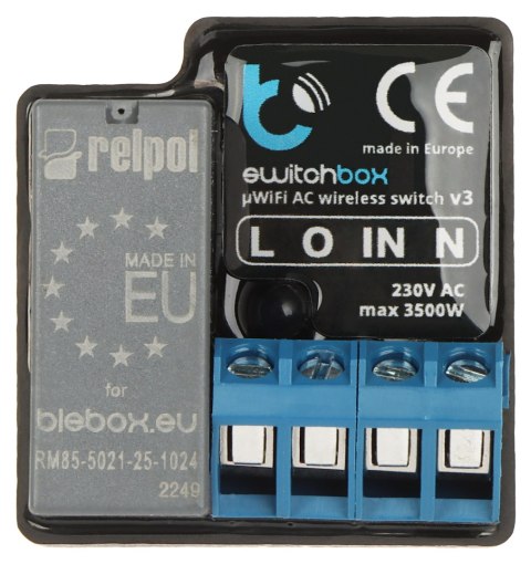 INTELIGENTNY PRZEŁĄCZNIK SWITCHBOX-V3/BLEBOX Wi-Fi, 230 V AC INTELIGENTNY PRZEŁĄCZNIK SWITCHBOX-V3/BLEBOX Wi-Fi, 230 V AC