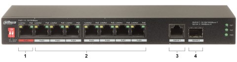 SWITCH POE PFS3110-8ET1GT1GF-96 8-PORTOWY SFP DAHUA SWITCH POE PFS3110-8ET1GT1GF-96 8-PORTOWY SFP DAHUA