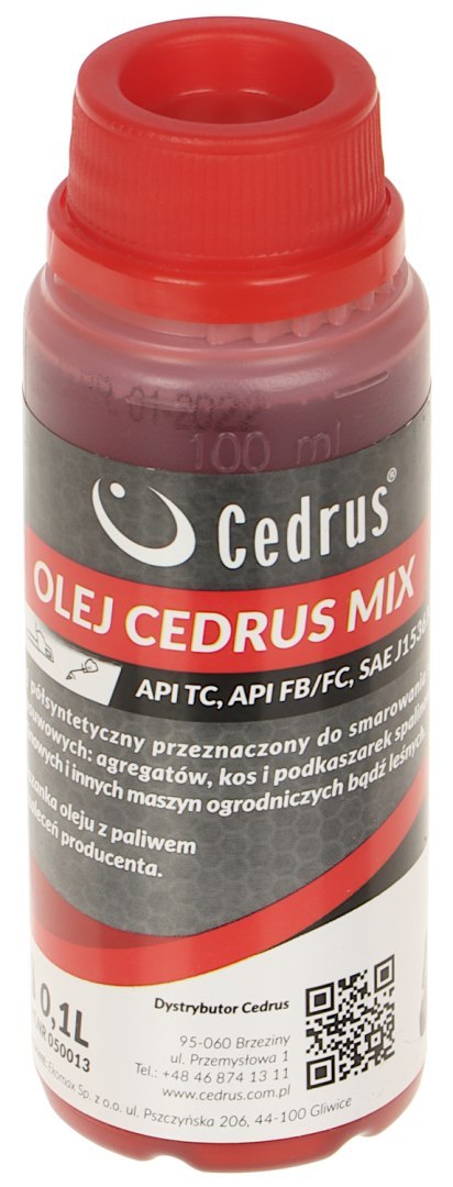 OLEJ SILNIKOWY OIL-2S-0.1L/CEDRUS DO SILNIKÓW 2-SUWOWYCH 100 ml OLEJ SILNIKOWY OIL-2S-0.1L/CEDRUS DO SILNIKÓW 2-SUWOWYCH 100 ml