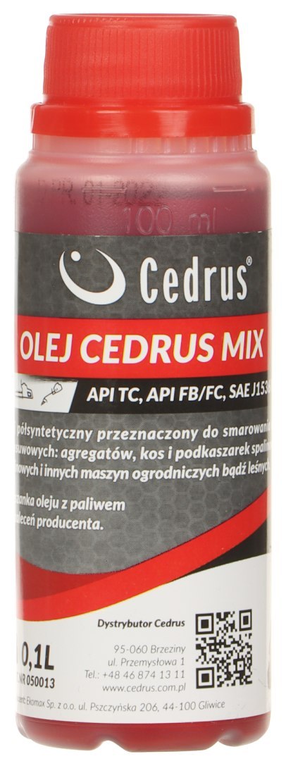OLEJ SILNIKOWY OIL-2S-0.1L/CEDRUS DO SILNIKÓW 2-SUWOWYCH 100 ml OLEJ SILNIKOWY OIL-2S-0.1L/CEDRUS DO SILNIKÓW 2-SUWOWYCH 100 ml