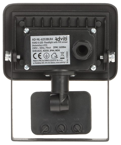 REFLEKTOR LED Z CZUJNIKIEM RUCHU AD-NL-6253BLR4 ADVITI REFLEKTOR LED Z CZUJNIKIEM RUCHU AD-NL-6253BLR4 ADVITI