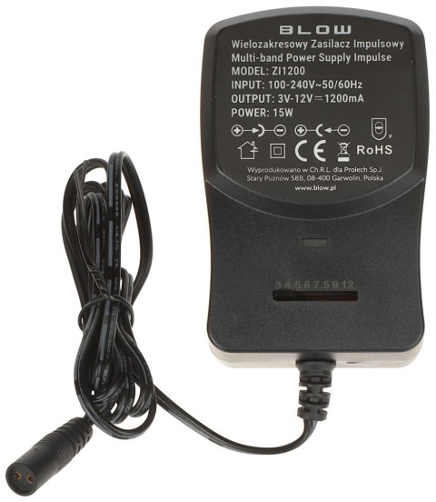 ZASILACZ IMPULSOWY 3-12V/1.2A/BL ZASILACZ IMPULSOWY 3-12V/1.2A/BL