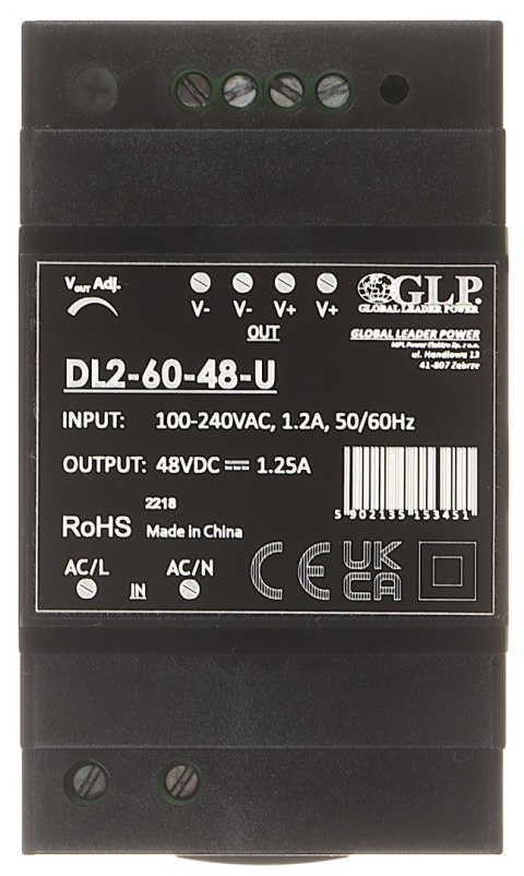 ZASILACZ IMPULSOWY DL2-60-48-U ZASILACZ IMPULSOWY DL2-60-48-U