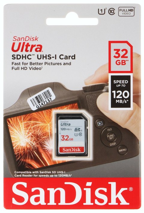 KARTA PAMIĘCI SD-10/32-SAND UHS-I, SDHC 32 GB SANDISK KARTA PAMIĘCI SD-10/32-SAND UHS-I, SDHC 32 GB SANDISK