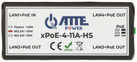 SWITCH POE, EXTENDER XPOE-4-11A-HS 4-PORTOWY ATTE SWITCH POE, EXTENDER XPOE-4-11A-HS 4-PORTOWY ATTE