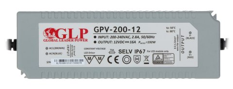 ZASILACZ IMPULSOWY 12V/16A/GPV ZASILACZ IMPULSOWY 12V/16A/GPV