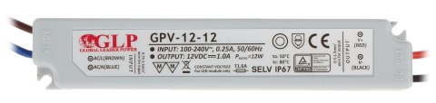 ZASILACZ IMPULSOWY 12V/1A/GPV ZASILACZ IMPULSOWY 12V/1A/GPV