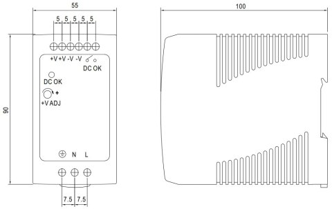 ZASILACZ IMPULSOWY MDR-100-12 ZASILACZ IMPULSOWY MDR-100-12