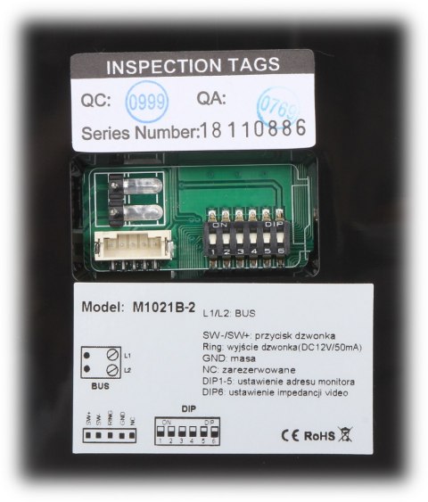 PANEL WEWNĘTRZNY M1021B-2 VIDOS PANEL WEWNĘTRZNY M1021B-2 VIDOS