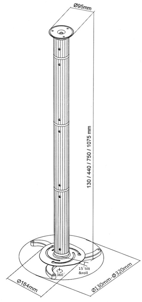 UCHWYT PROJEKTORA BRATECK-PRB-3 UCHWYT PROJEKTORA BRATECK-PRB-3