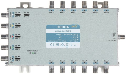 MULTISWITCH MV-512 5 WEJŚĆ / 12 WYJŚĆ TERRA MULTISWITCH MV-512 5 WEJŚĆ / 12 WYJŚĆ TERRA