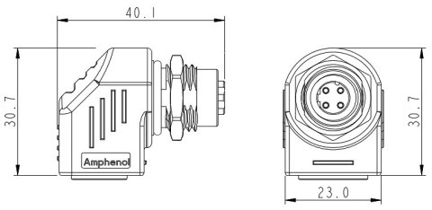 PRZEJŚCIE KĄTOWE M12D-G/RJ45-G PRZEJŚCIE KĄTOWE M12D-G/RJ45-G