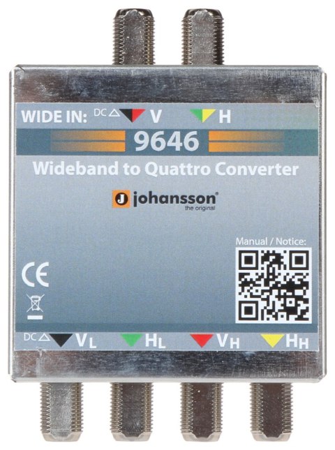 KONWERTER SYGNAŁU WIDEBAND NA QUATTRO MS-9646 JOHANSSON KONWERTER SYGNAŁU WIDEBAND NA QUATTRO MS-9646 JOHANSSON
