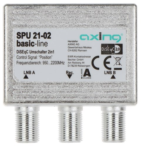 PRZEŁĄCZNIK SPU-21-02 DiSEqC 2.0 AXING PRZEŁĄCZNIK SPU-21-02 DiSEqC 2.0 AXING