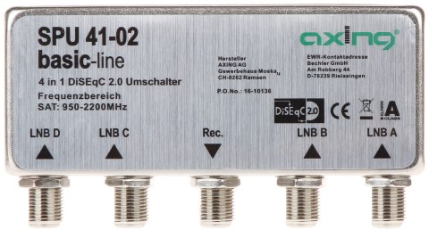 PRZEŁĄCZNIK SPU-41-02 DiSEqC 2.0 AXING PRZEŁĄCZNIK SPU-41-02 DiSEqC 2.0 AXING