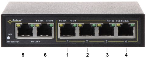 SWITCH POE S-64 4-PORTOWY PULSAR SWITCH POE S-64 4-PORTOWY PULSAR