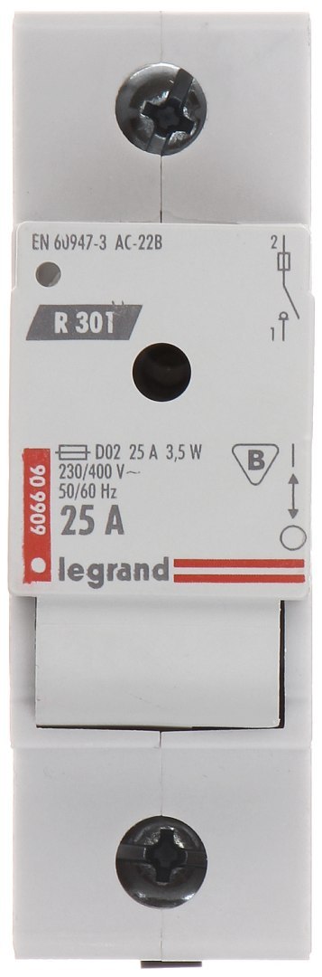 ROZŁĄCZNIK BEZPIECZNIKOWY LE-606606 JEDNOFAZOWY 25 A D02 LEGRAND ROZŁĄCZNIK BEZPIECZNIKOWY LE-606606 JEDNOFAZOWY 25 A D02 LEGRAND