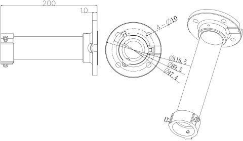 UCHWYT SUFITOWY KAMERY DS-1661ZJ Hikvision UCHWYT SUFITOWY KAMERY DS-1661ZJ Hikvision