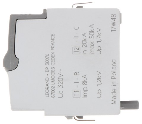 WKŁAD OGRANICZNIKA PRZEPIĘĆ LE-412302 TYP 1+2 50 kA LEGRAND WKŁAD OGRANICZNIKA PRZEPIĘĆ LE-412302 TYP 1+2 50 kA LEGRAND