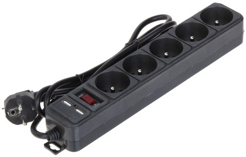 LISTWA ZASILAJĄCA AK-SP-05U (5 GNIAZD + 2 USB) AKYGA LISTWA ZASILAJĄCA AK-SP-05U (5 GNIAZD + 2 USB) AKYGA