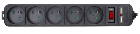 LISTWA ZASILAJĄCA AK-SP-05U (5 GNIAZD + 2 USB) AKYGA LISTWA ZASILAJĄCA AK-SP-05U (5 GNIAZD + 2 USB) AKYGA