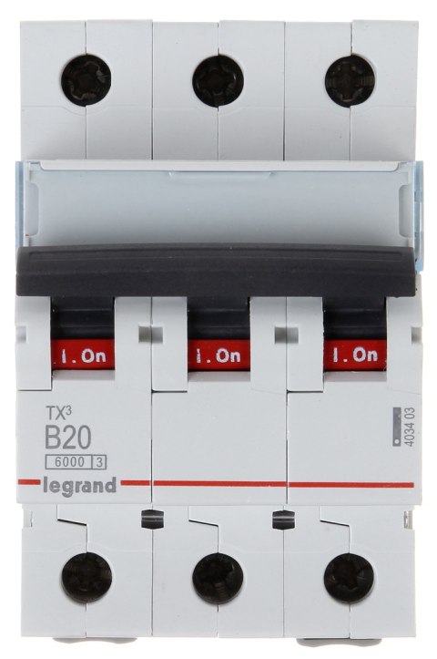 WYŁĄCZNIK NADPRĄDOWY LE-403403 TRÓJFAZOWY 20 A TYP B LEGRAND WYŁĄCZNIK NADPRĄDOWY LE-403403 TRÓJFAZOWY 20 A TYP B LEGRAND