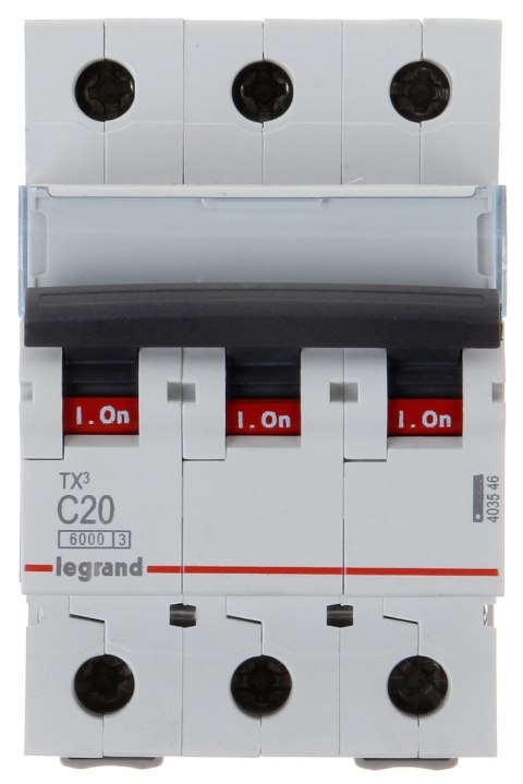 WYŁĄCZNIK NADPRĄDOWY LE-403546 TRÓJFAZOWY 20 A TYP C LEGRAND WYŁĄCZNIK NADPRĄDOWY LE-403546 TRÓJFAZOWY 20 A TYP C LEGRAND