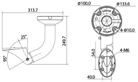 UCHWYT SUFITOWY OBUDOWY PFB600W DAHUA UCHWYT SUFITOWY OBUDOWY PFB600W DAHUA