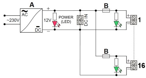 ZASILACZ RACK ZR12-150/LZ-16/POL 12 V DC 12.5 A ZASILACZ RACK ZR12-150/LZ-16/POL 12 V DC 12.5 A