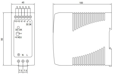 ZASILACZ IMPULSOWY MDR-40-12 ZASILACZ IMPULSOWY MDR-40-12