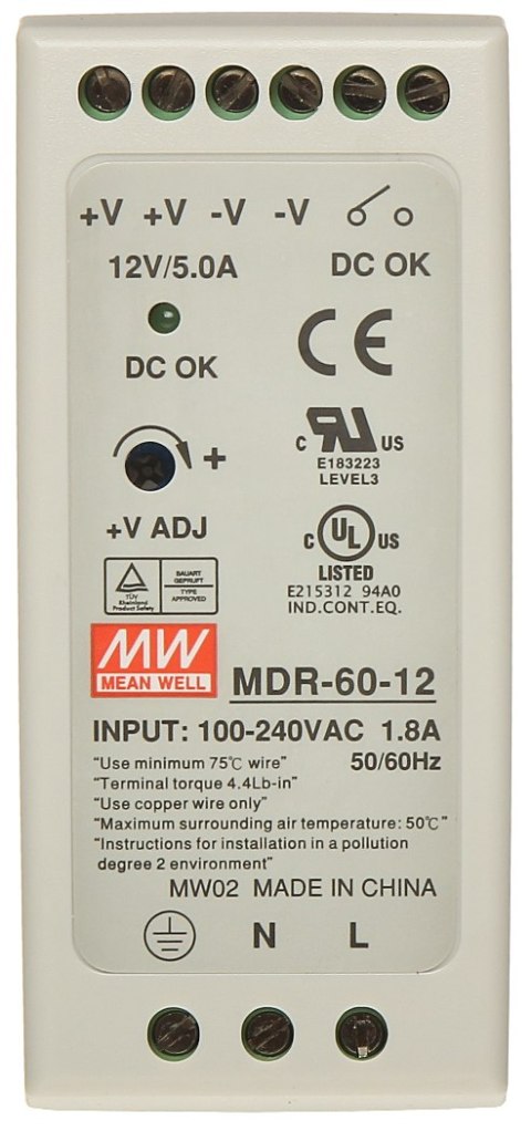ZASILACZ IMPULSOWY MDR-60-12 ZASILACZ IMPULSOWY MDR-60-12